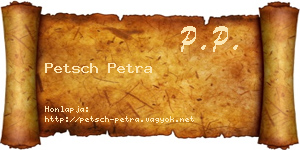 Petsch Petra névjegykártya