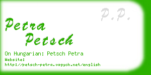 petra petsch business card